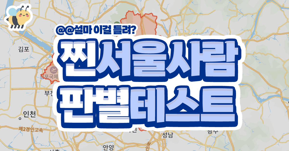 찐서울사람 판별테스트