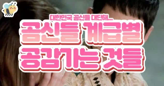 곰신들계급별 공감가는것들