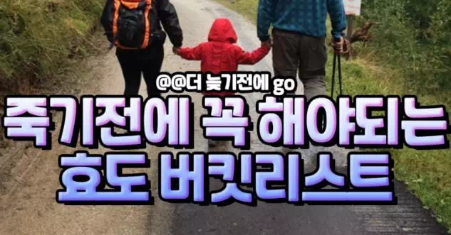 죽기전에 꼭 해야되는 효도 버킷리스트