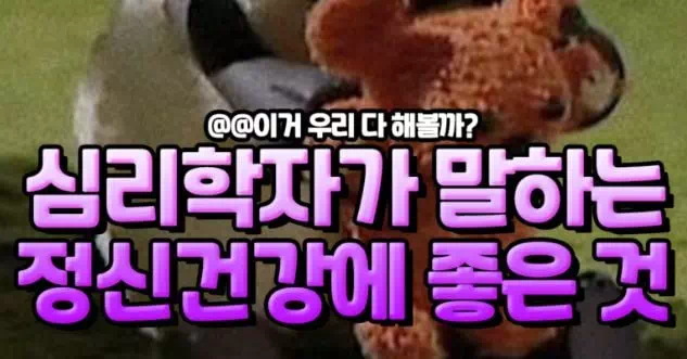 심리학자가 말하는 정신건강에 좋은것