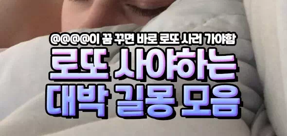 로또 사야하는 대박 길몽 모음