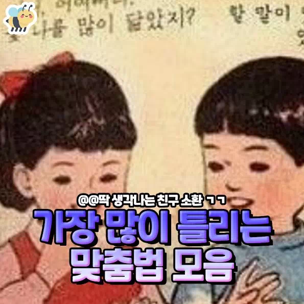 가장 많이 틀리는 맞춤법 모음