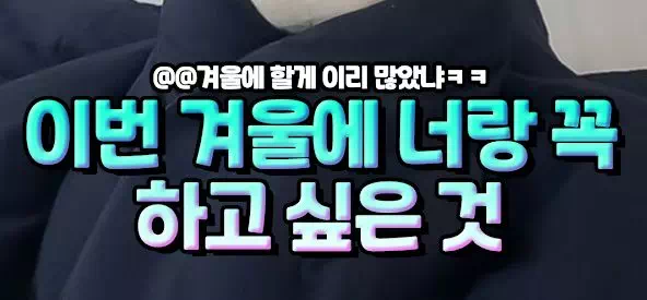 이번 겨울에 너랑 꼭 하고싶은것