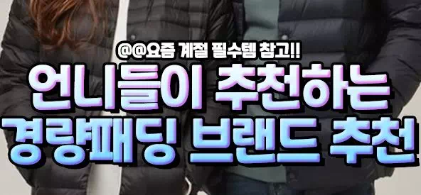 언니들이 추천하는 경량패딩 브랜드 추천
