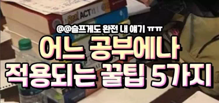 어느 공부에나 적용되는 꿀팁 5가지
