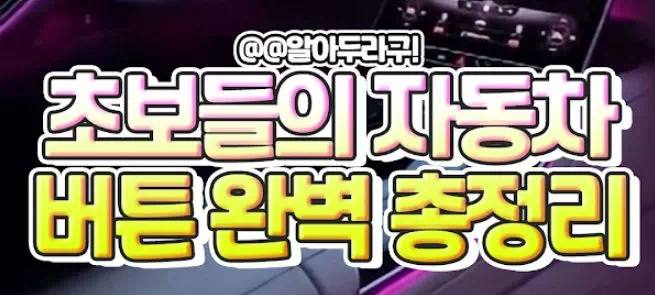 초보들을 위한 자동차 버튼 완벽 총정리