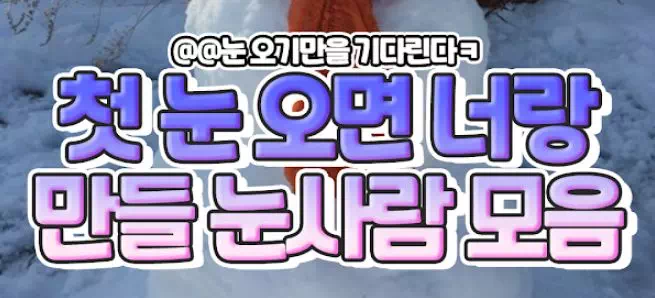 첫 눈 오면 너랑 만들고 싶은 눈사람 모음