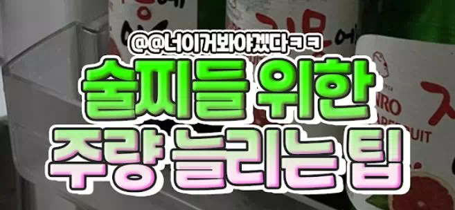 술찌들을 위한 주량늘리는법