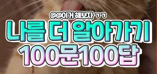 나를 더 알아가기 100문100답
