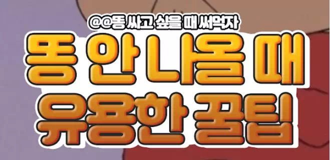 똥 안나올때 유용한 꿀팁