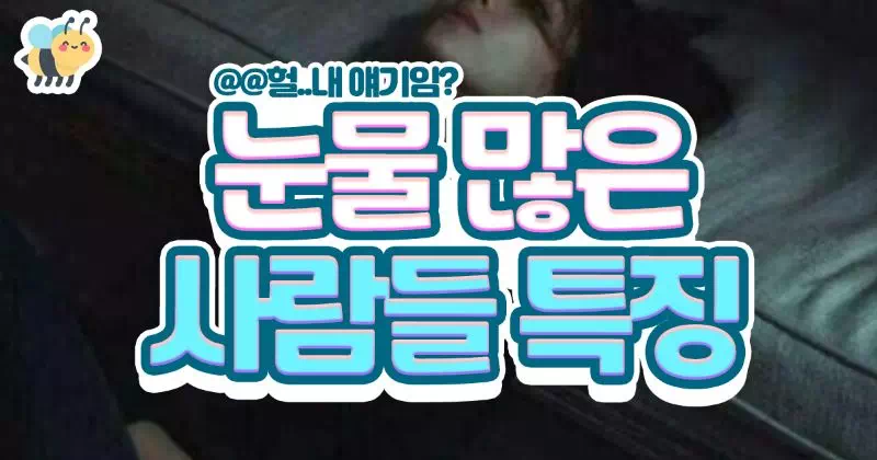 눈물 많은 사람들 특징